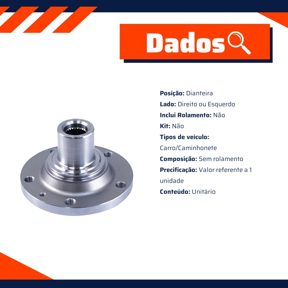 Cubo de Roda Dianteiro Direito ou Esquerdo sem Rolamento para Renault Master - Cofap - CRC18041