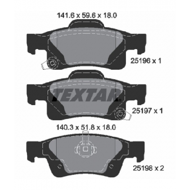 Pastilha de Freio para Dodge Durango e Jeep Grand Cherokee - Textar - 2519601