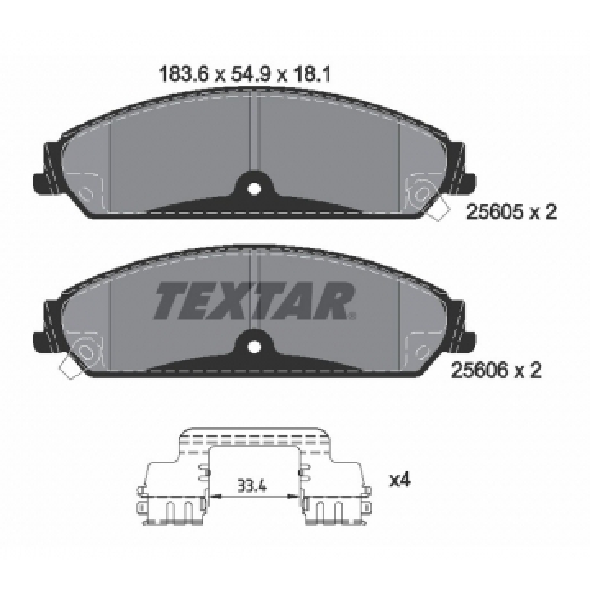 Pastilha de Freio para Chrysler 300C e 300C Touring - Textar - 2560501