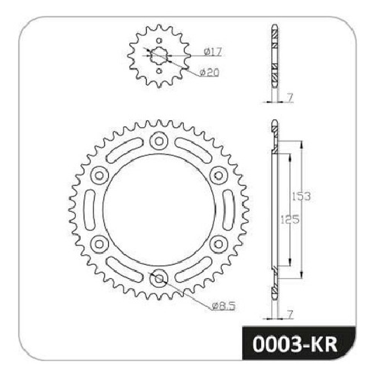 Kit Transmissão para Honda NXR 160 BROS e XRE 190 - Cobreq - 0003-KR