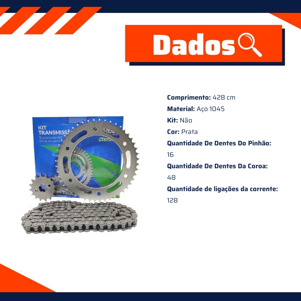 Kit Transmissão para Honda NXR 160 BROS e XRE 190 - Cobreq - 0003-KR