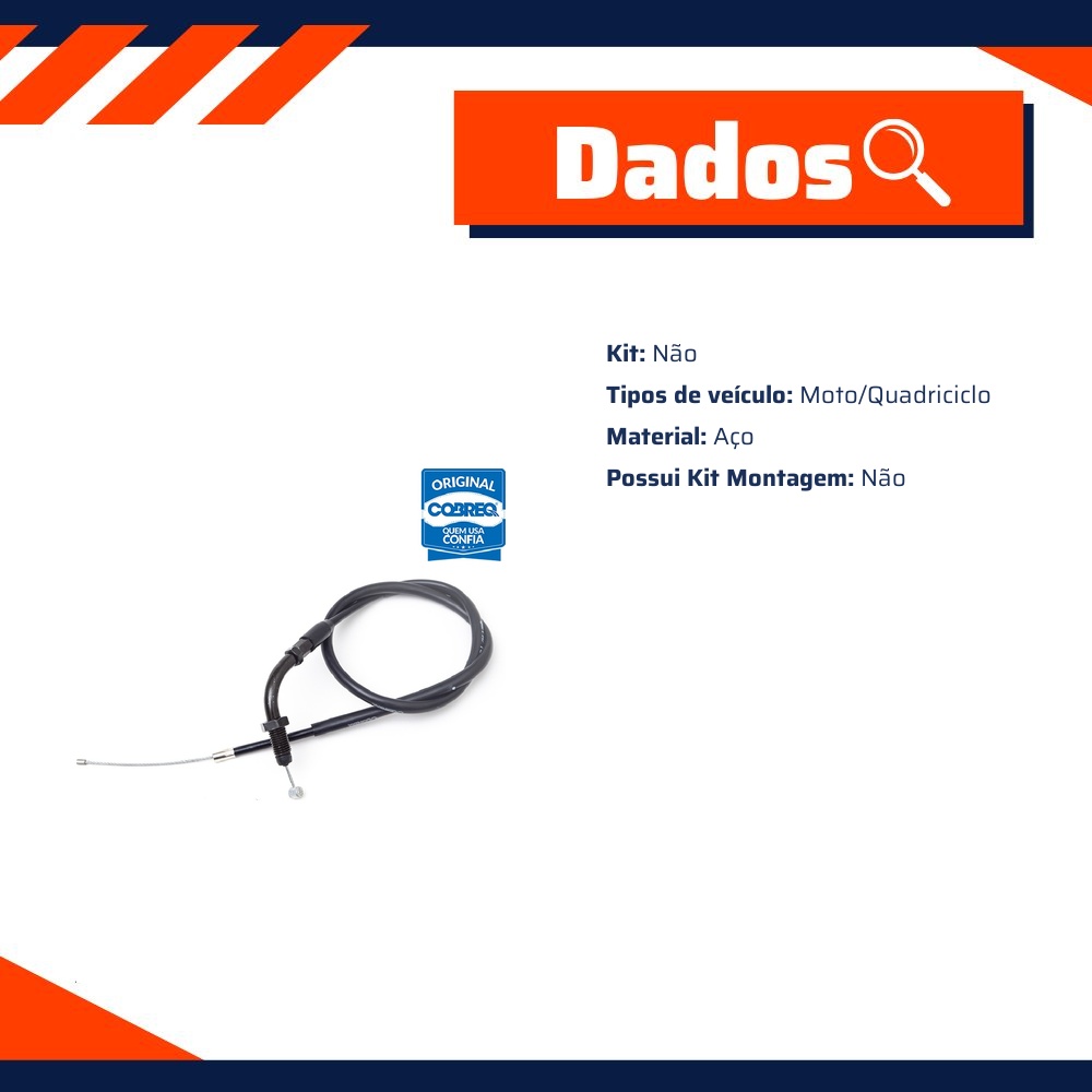 Cabo do Acelerador para Honda Biz 100 - Cobreq - 0010-CABOA