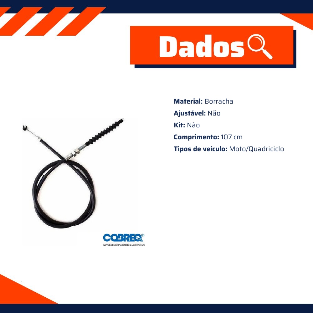 Cabo de Embreagem para Honda CG 150 - Cobreq - 0011-CABOE
