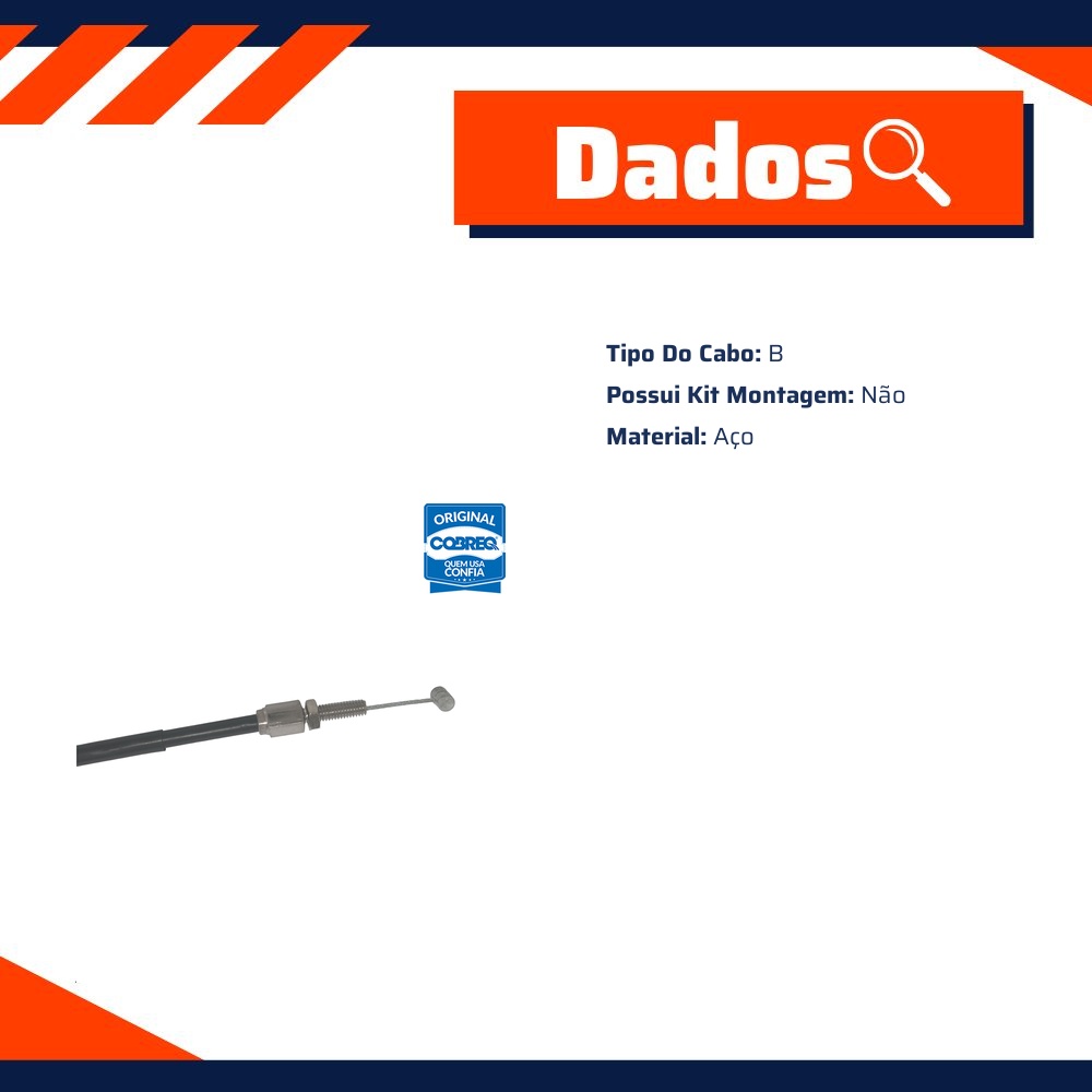 Cabo do Acelerador B para Honda CB 250 Twister e CBX 250 Twister - Cobreq - 0012-CABOA