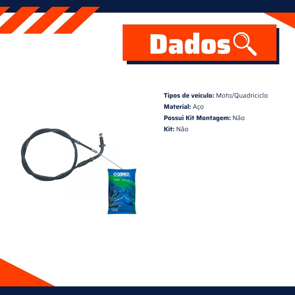 Cabo do Acelerador para Honda CG 150 - Cobreq - 0014-CABOA