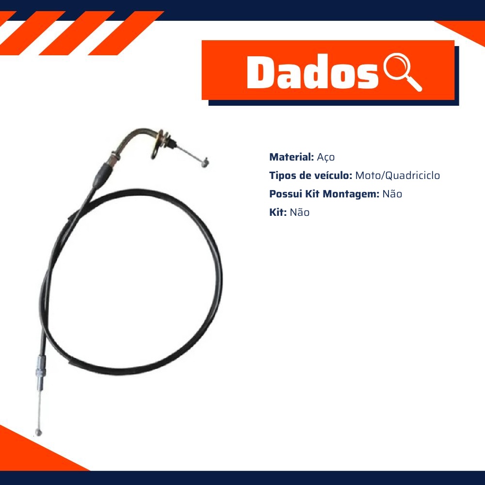 Cabo do Acelerador para Yamaha YBR 125 e YBR 125 FACTOR - Cobreq - 0017-CABOA