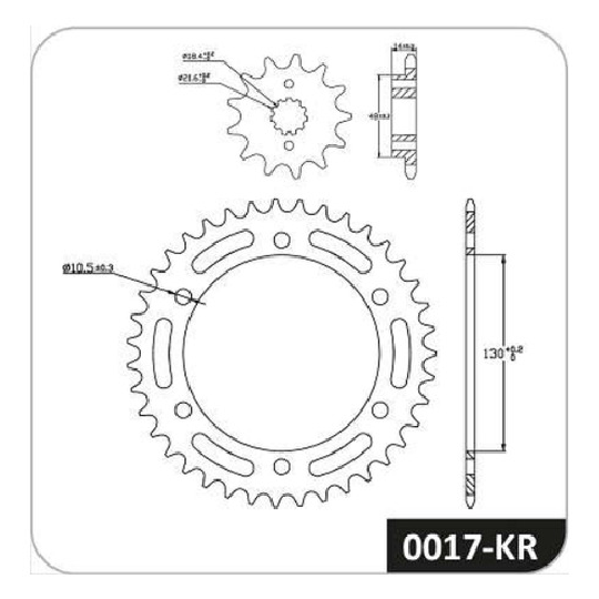 Kit Transmissão para Honda XRE 300 - Cobreq - 0017-KR