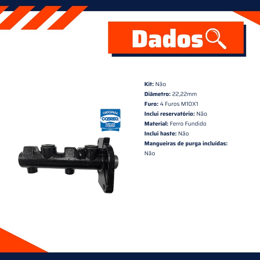 Cilindro Mestre Duplo - Cobreq - 0025-CM