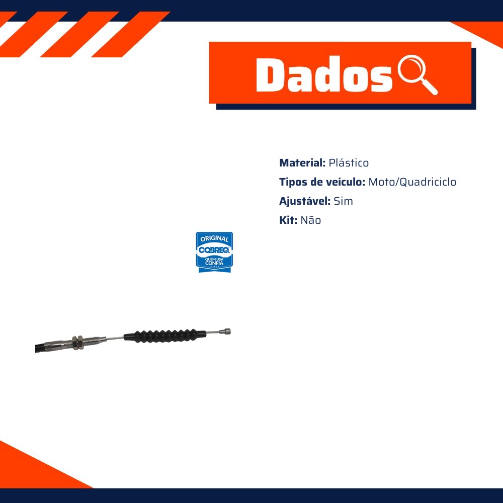Cabo de Embreagem para Honda CG 125 - Cobreq - 0028-CABOE