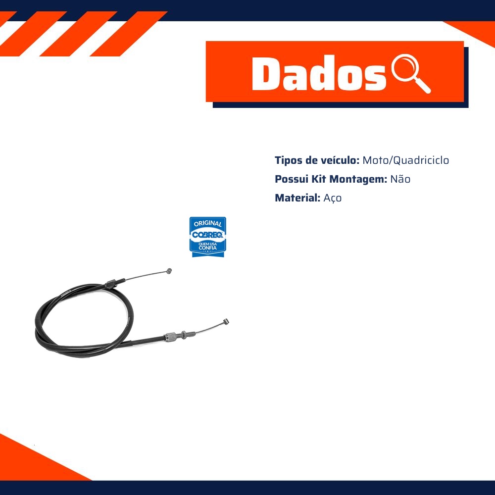 Cabo do Acelerador para Honda CG 150 - Cobreq - 0034-CABOA