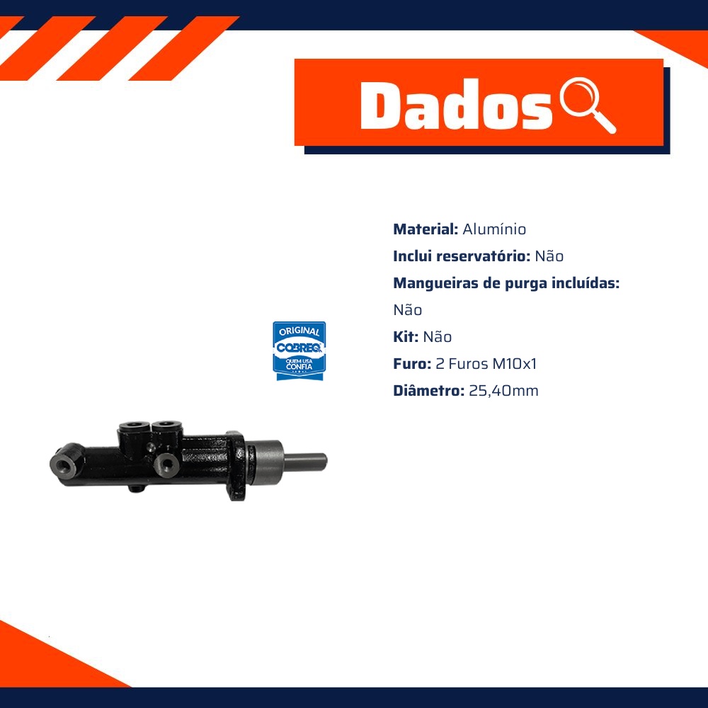 Cilindro Mestre Duplo para Mercedes-Benz Sprinter 312 e Sprinter 412 - Cobreq - 0040-CM