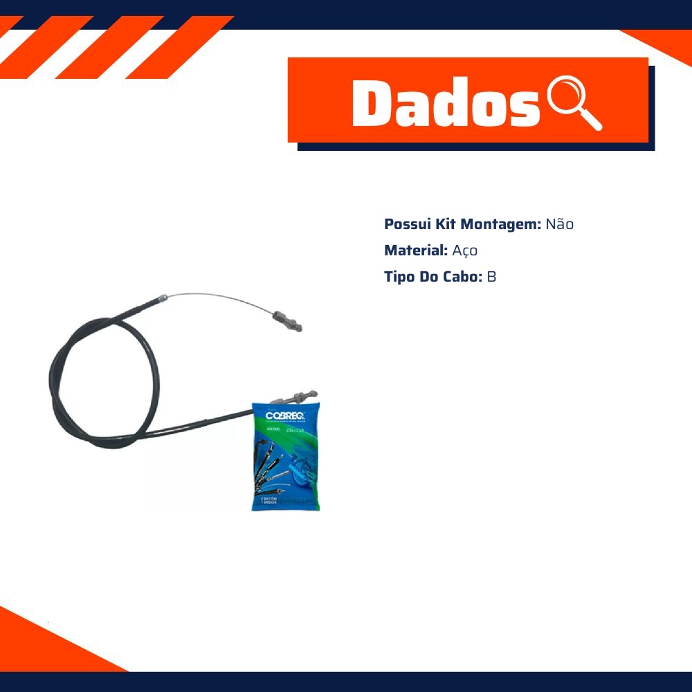 Cabo do Acelerador B para Honda NX4 FALCON 400 - Cobreq - 0054-CABOA
