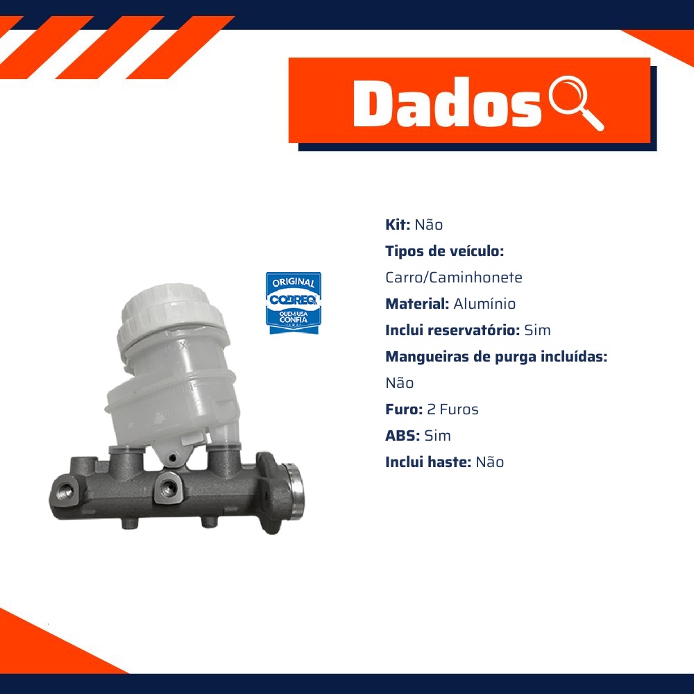 Cilindro Mestre Duplo - Cobreq - 0077-CM