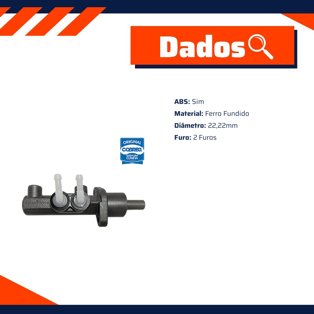 Cilindro Mestre Duplo para Fiat Idea e Palio Weekend - Cobreq - 0082-CM