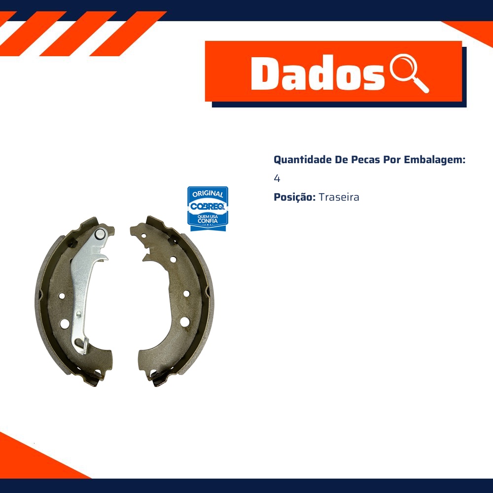 Sapata de Freio Traseira para Ford Ecosport - Cobreq - 2848-CPA