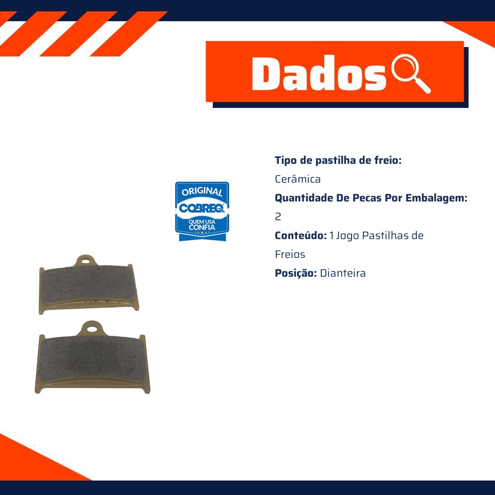 Jogo Pastilha de Freio Cerâmica Dianteira - Cobreq - N-957C