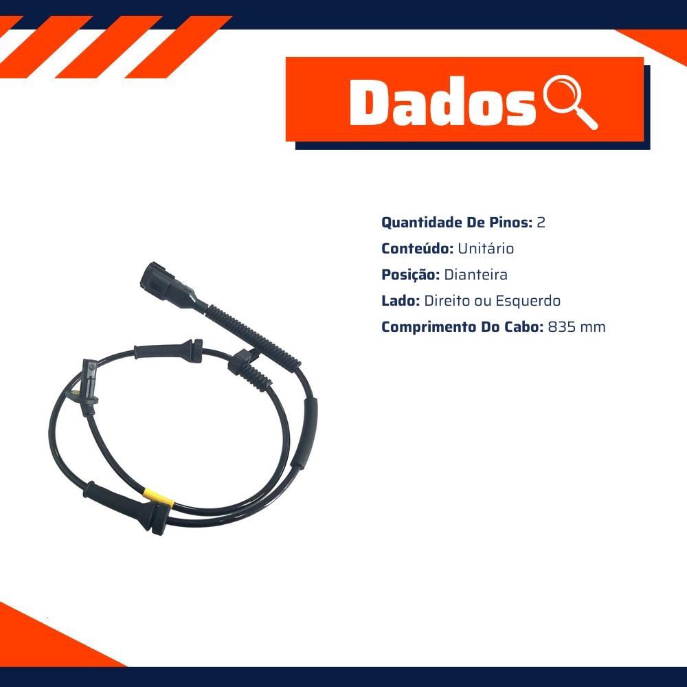 Sensor ABS Dianteiro Direito ou Esquerdo para Land Rover Discovery e Range Rover Evoque - Gauss - GS2771