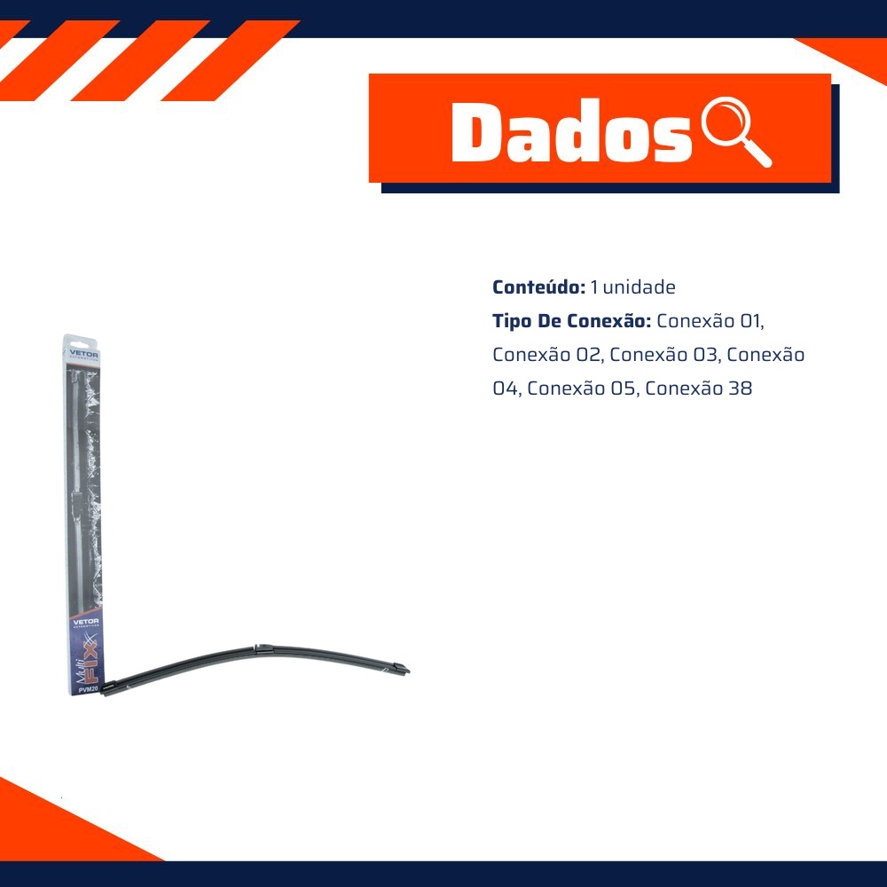 Palheta Especifica Flex Dianteira Unitaria 20" Multi Encaixe - Vetor - PVM20