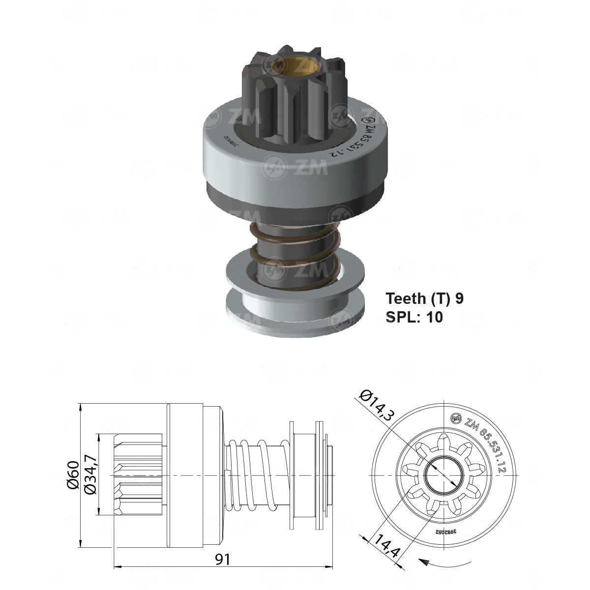 Impulsor de Partida - ZM - 8553112