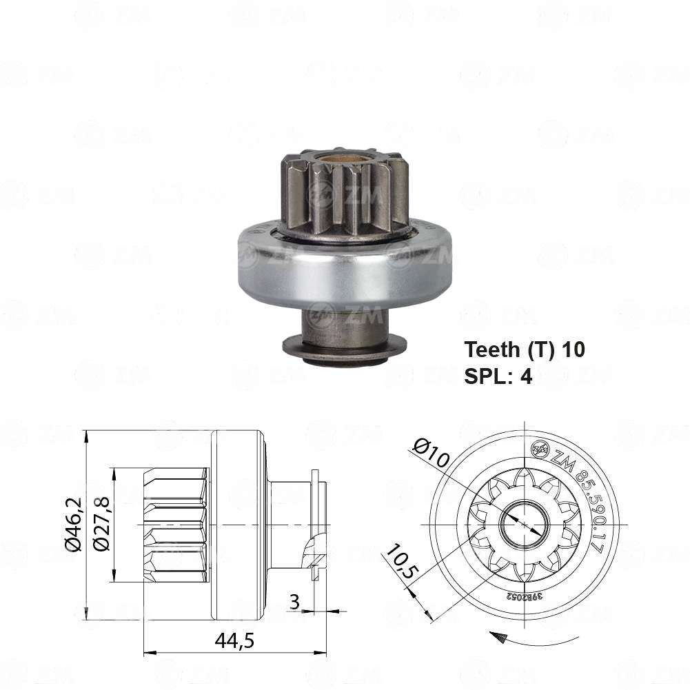 Impulsor de Partida para Ford Ecosport e Fiesta - ZM - 8559017