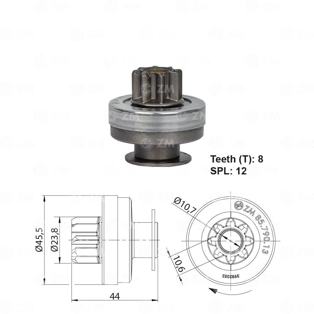 Impulsor de Partida para Renault CLIO e Kangoo - ZM - 8579013