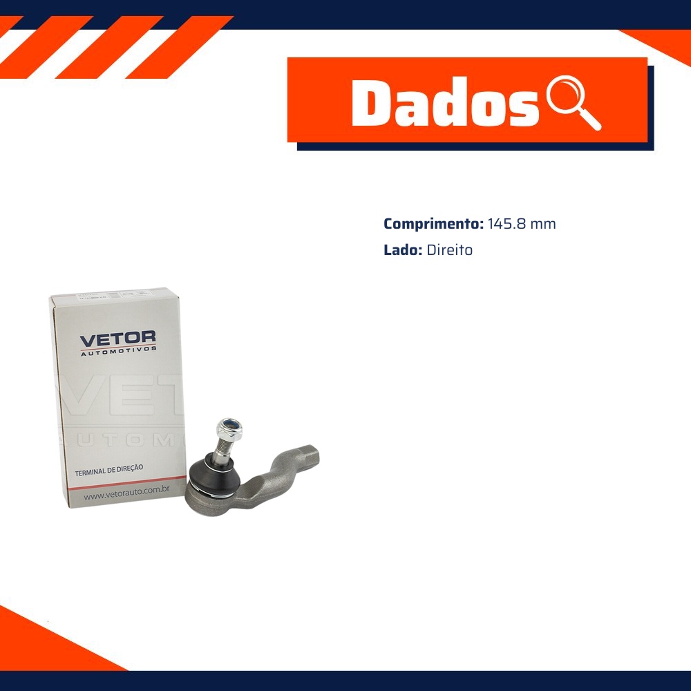 Terminal de Direção Direito para Toyota YARIS - Vetor - VTD186