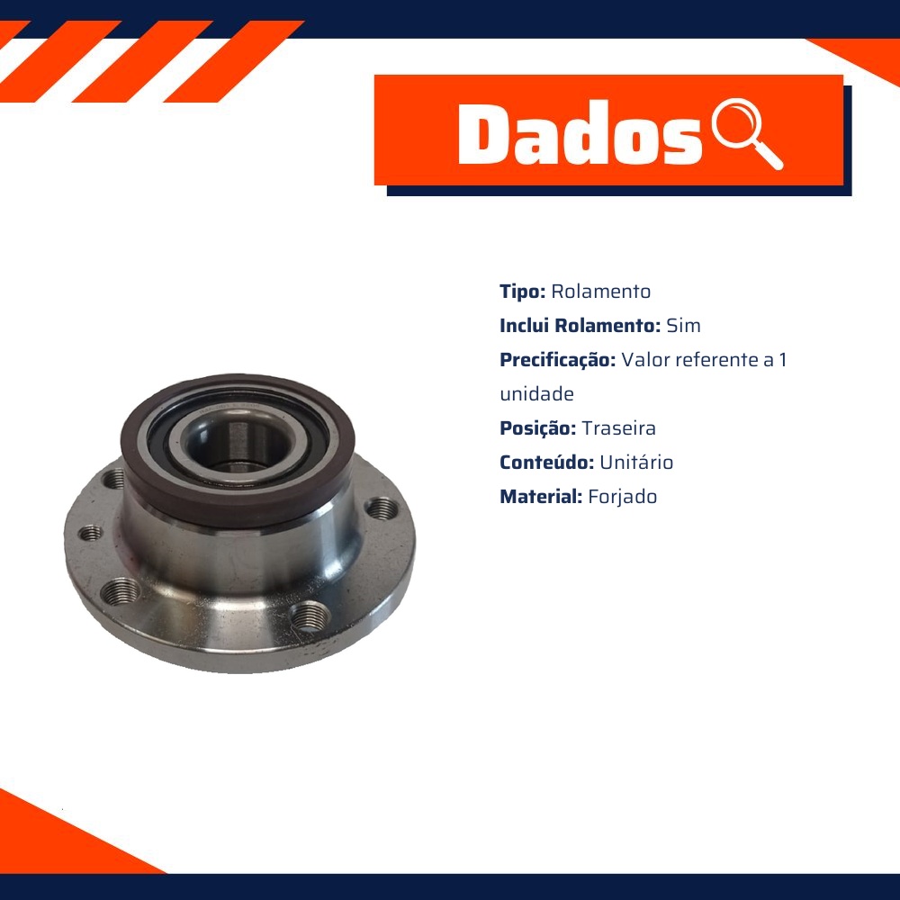 Cubo de Roda Traseiro com Rolamento Forjado para Fiat Fastback - IMA - AL-435