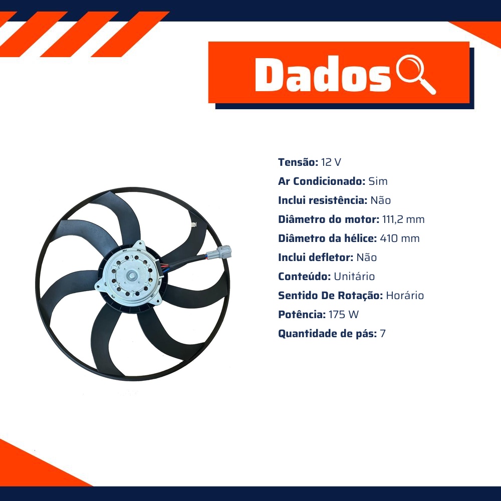 Eletroventilador 12V 175W para Nissan March e Versa - Gauss - GE1198