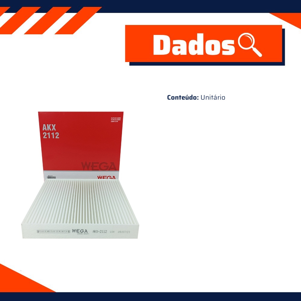 Filtro de Ar da Cabine para BYD Dolphin e YUAN - Wega - AKX-2112