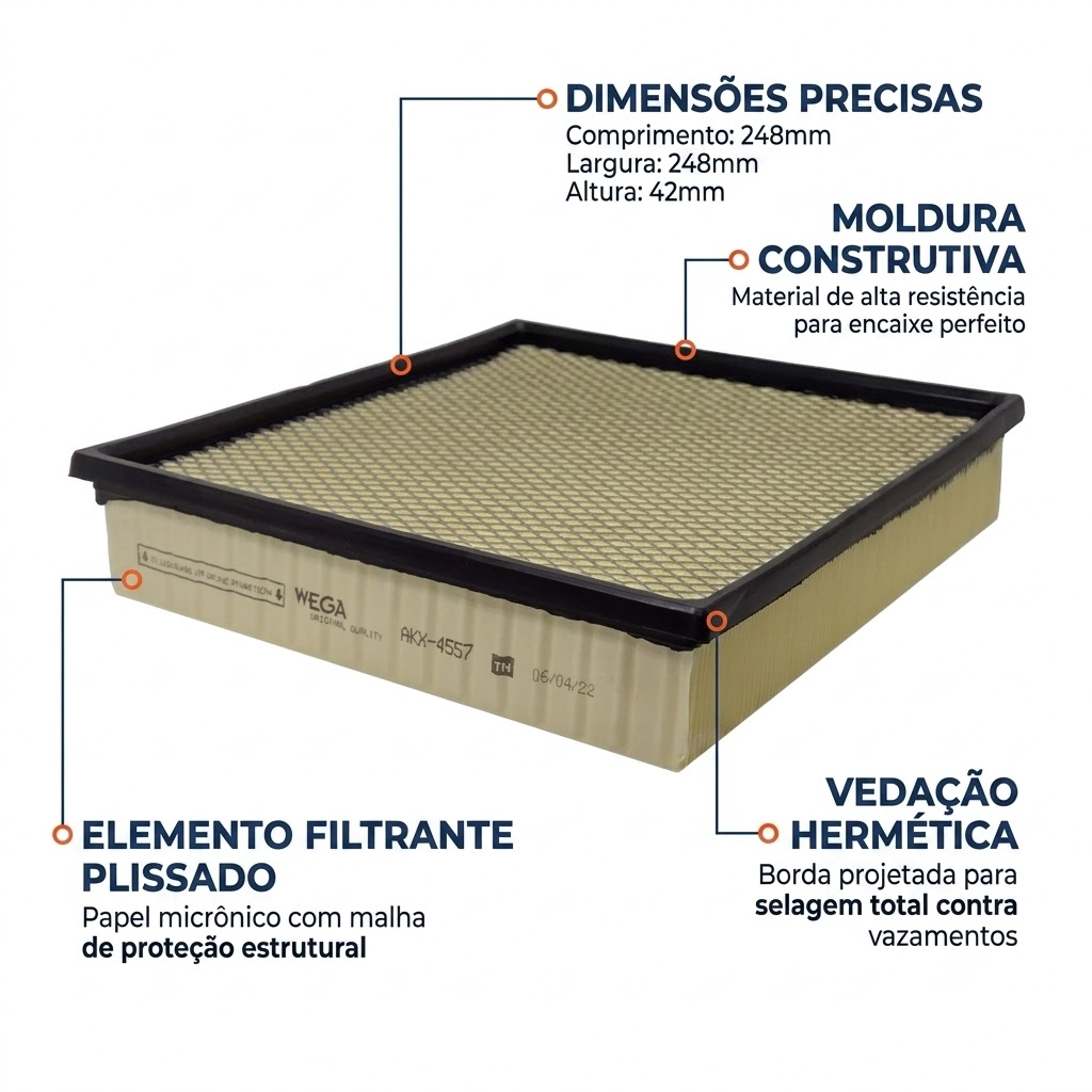 FIltro de Ar Condicionado Cabine - Wega - AKX4557/C