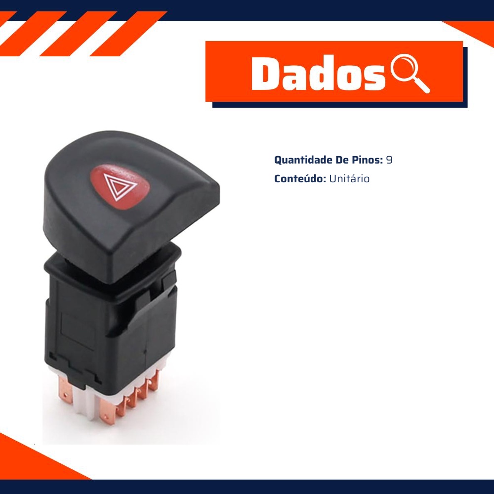 Interruptor do Pisca Alerta para Renault Megane e Scenic - Gauss - GE2345