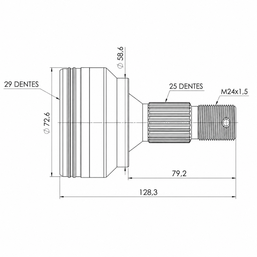 Junta Homocinetica para Citroen C4 Cactus - Vetor - VT5880