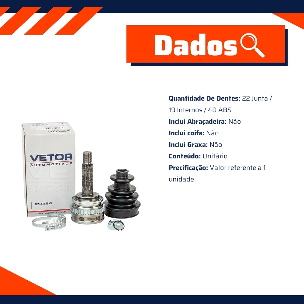Junta Homocinetica para Chery QQ - Vetor - VT5969