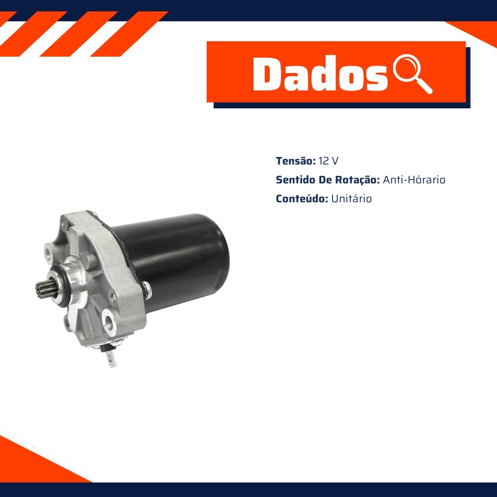 Motor de Partida 12V para Honda Elite 125 - Gauss - GM23039