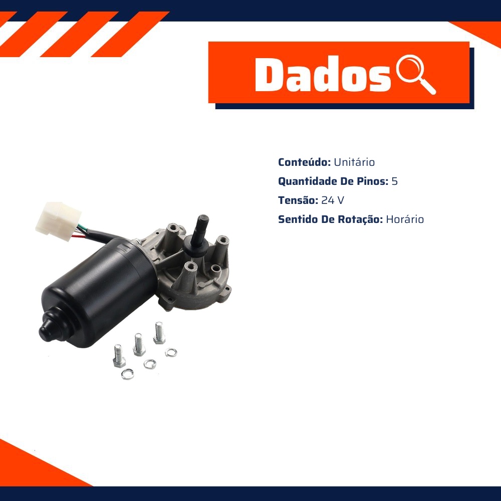 Motor do Limpador de Para-Brisas para Mercedes-Benz OF-1316 e OH-1316 - Gauss - GE5037