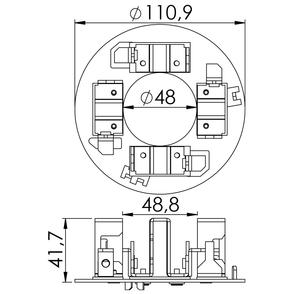 Porta Escovas para Motor de Partida com 4 Escovas - Unifap - 1.114/4