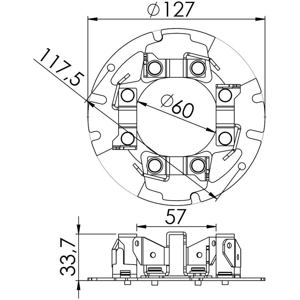 Porta Escovas para Motor de Partida com 4 Escovas - Unifap - 1.120/4
