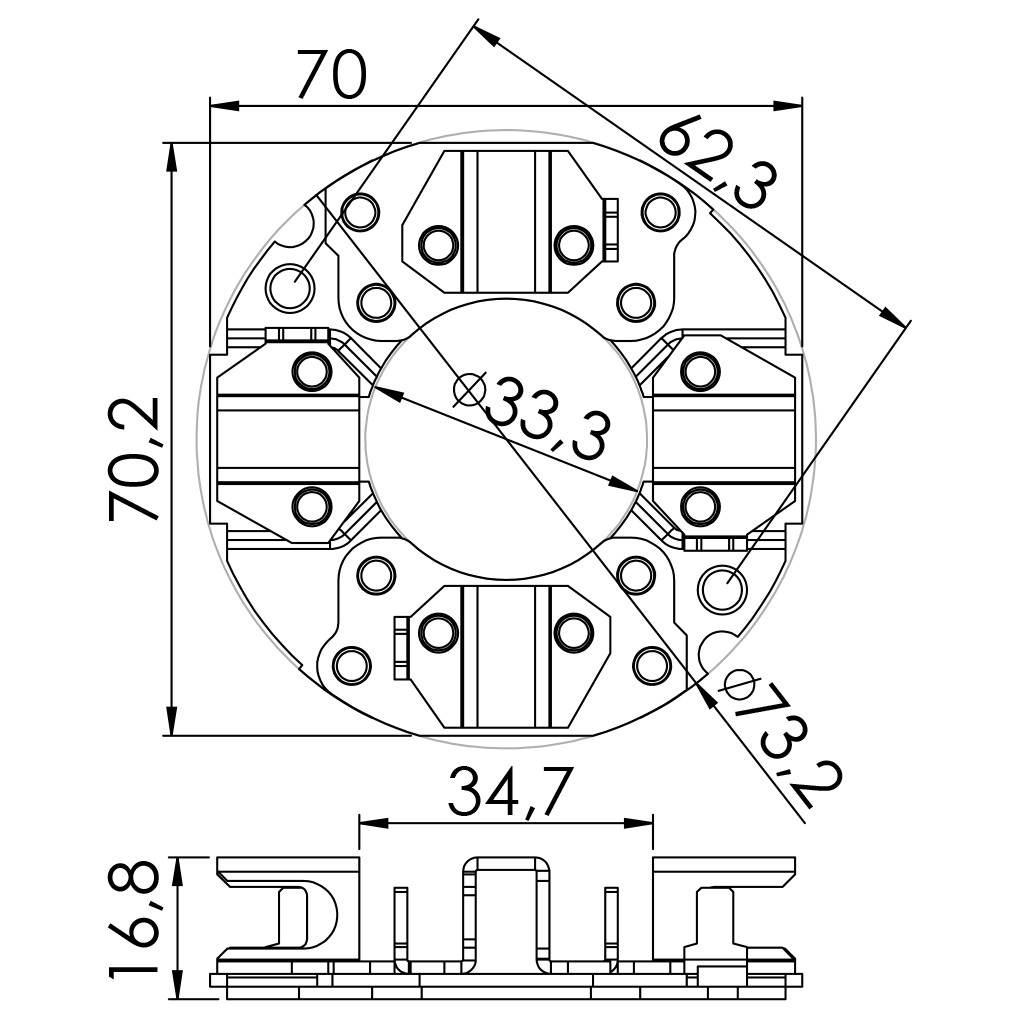Porta Escovas para Motor de Partida com 4 Escovas - Unifap - 1.143/4