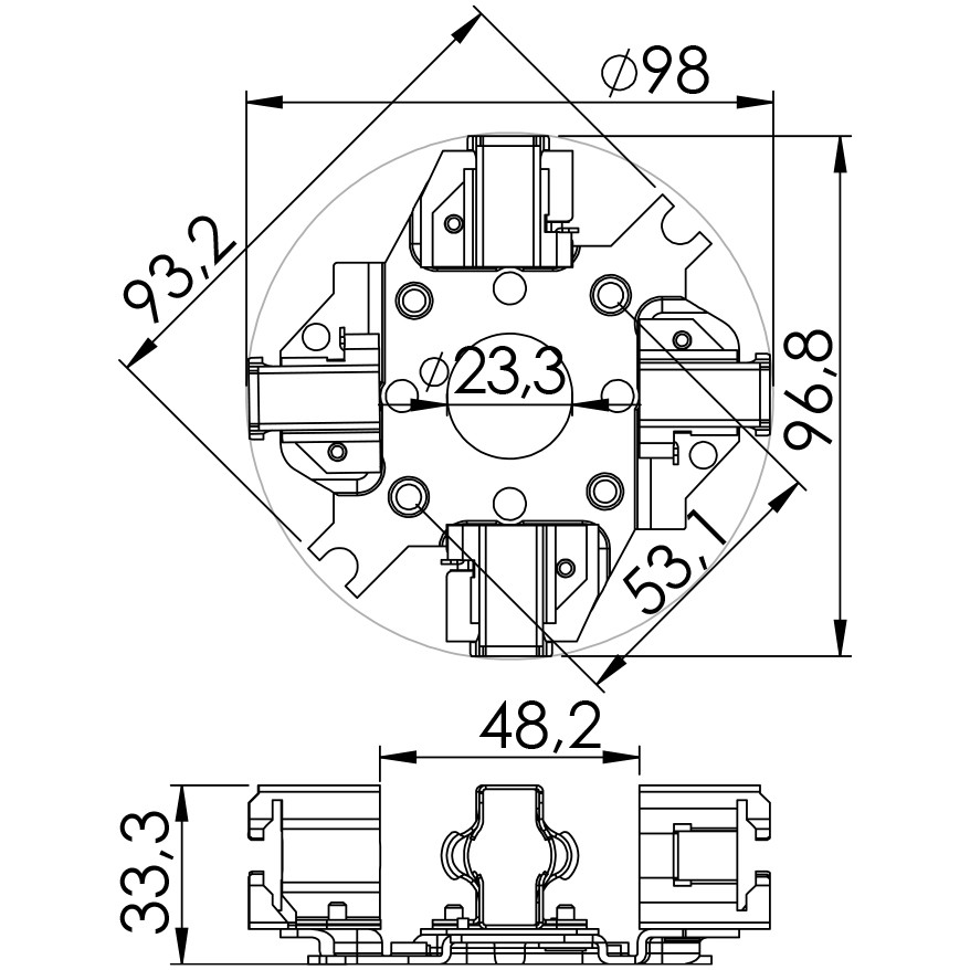 Porta Escovas para Motor de Partida com 4 Escovas - Unifap - 1.152/4