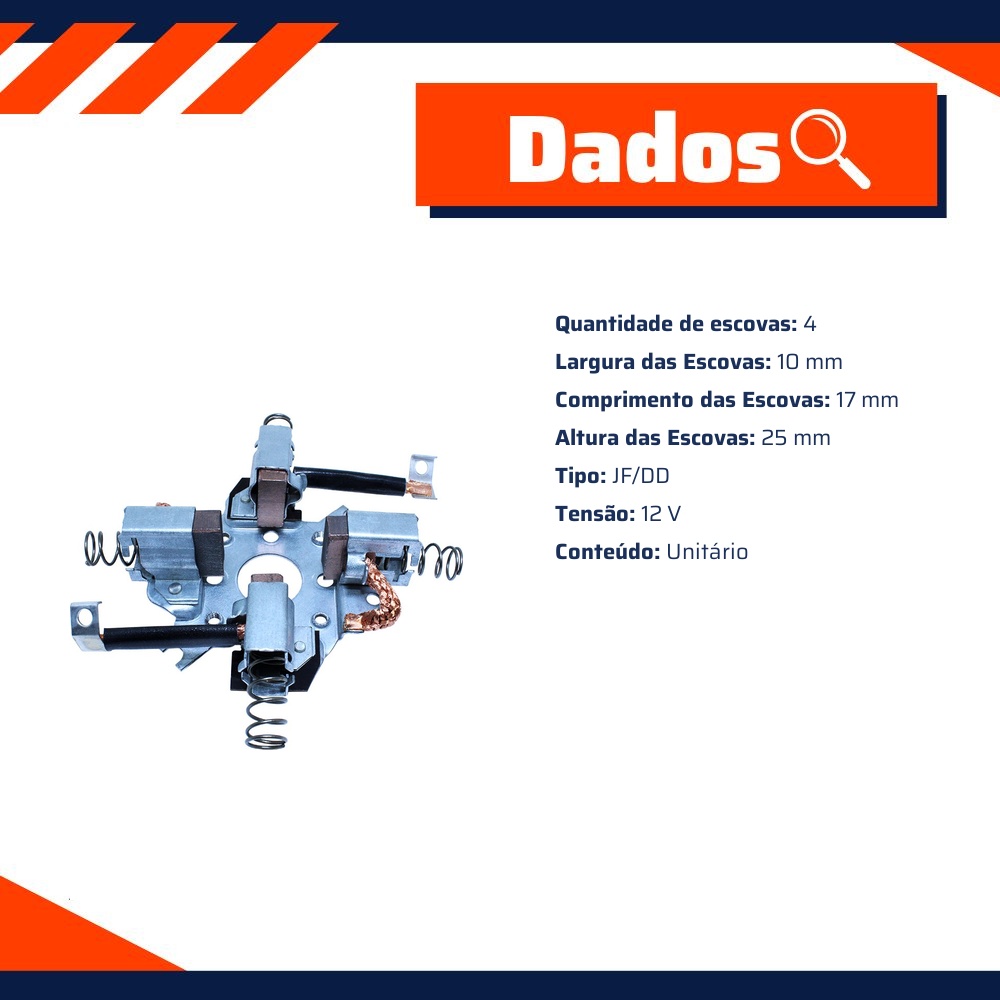 Porta Escovas para Motor de Partida com 4 Escovas - Unifap - 1.152/4