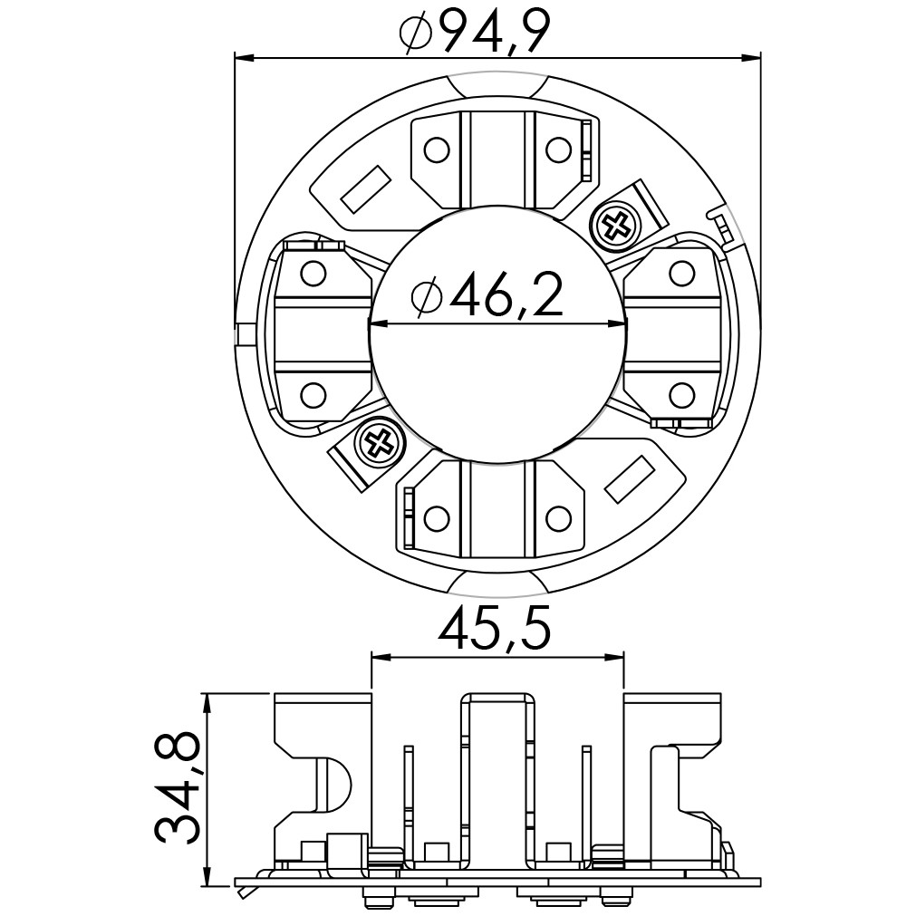 Porta Escovas para Motor de Partida com 4 Escovas - Unifap - 1.169/4