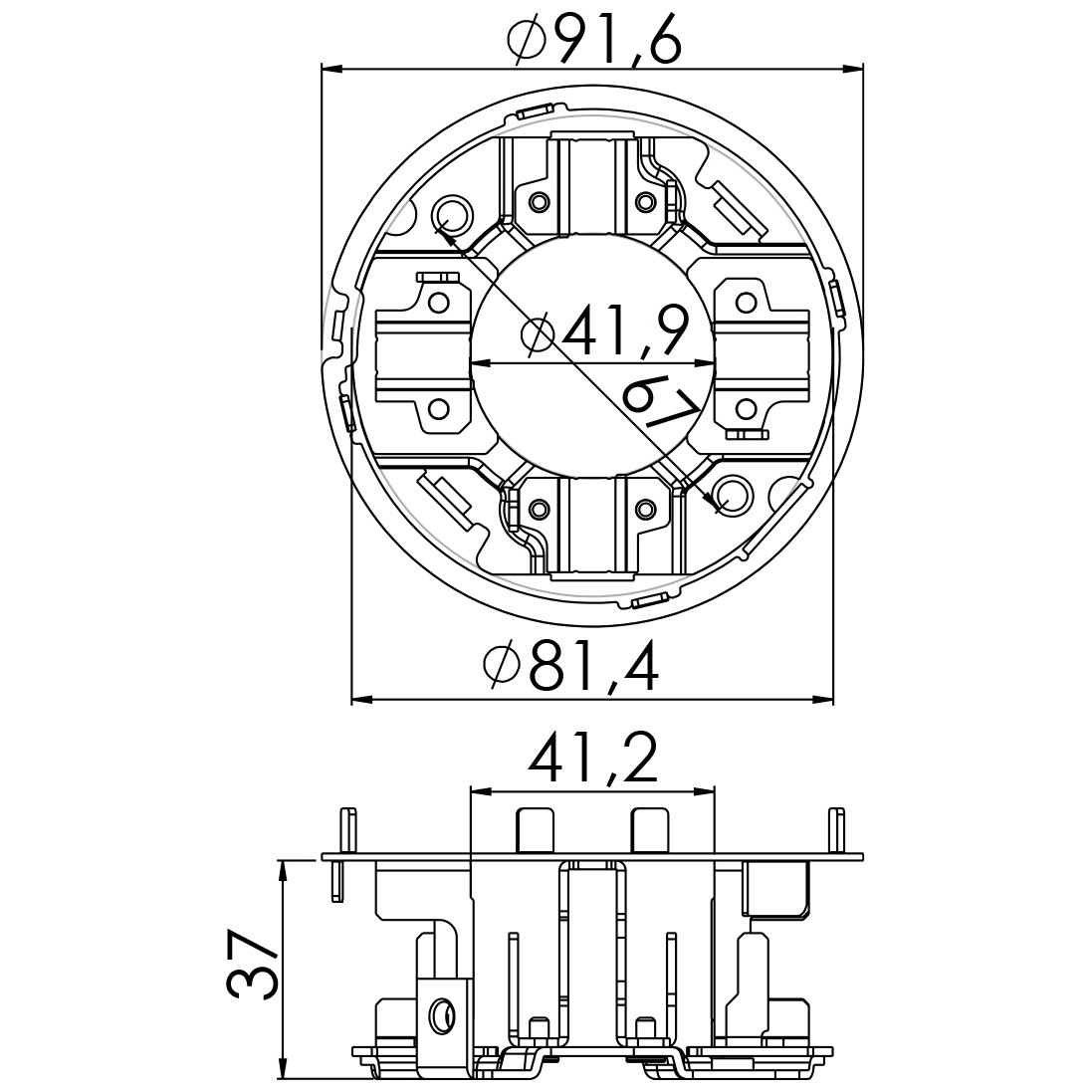 Porta Escovas para Motor de Partida com 4 Escovas - Unifap - 1.257/4