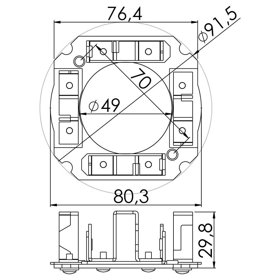 Porta Escovas para Motor de Partida com 4 Escovas - Unifap - 1.290/4