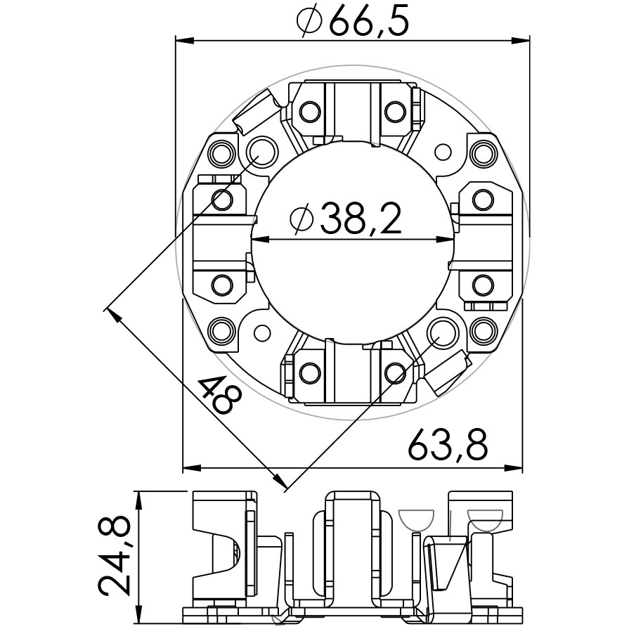 Porta Escovas para Motor de Partida com 4 Escovas - Unifap - 1.354/4