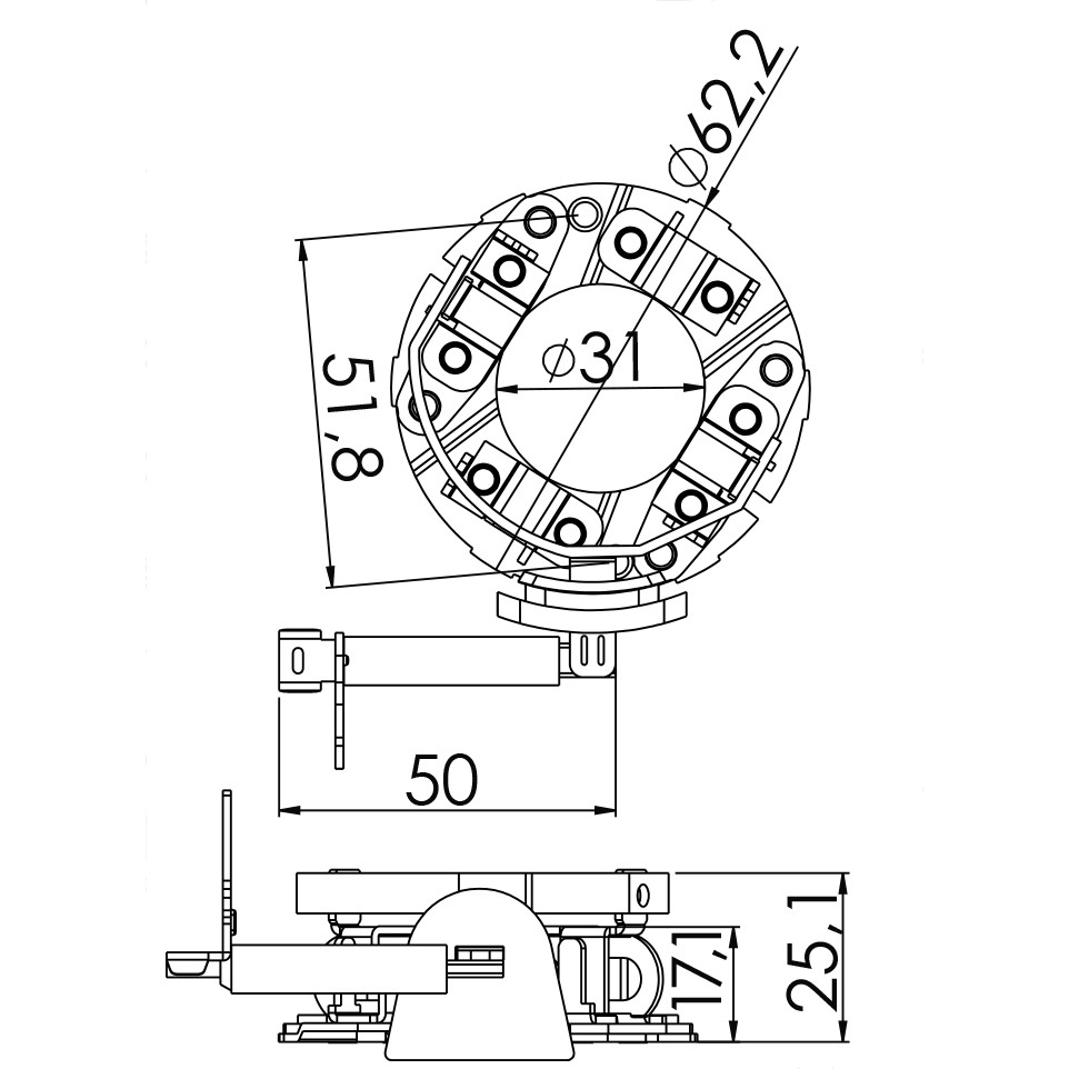 Porta Escovas para Motor de Partida com 4 Escovas para Ford Edge e Focus - Unifap - 1.353/4