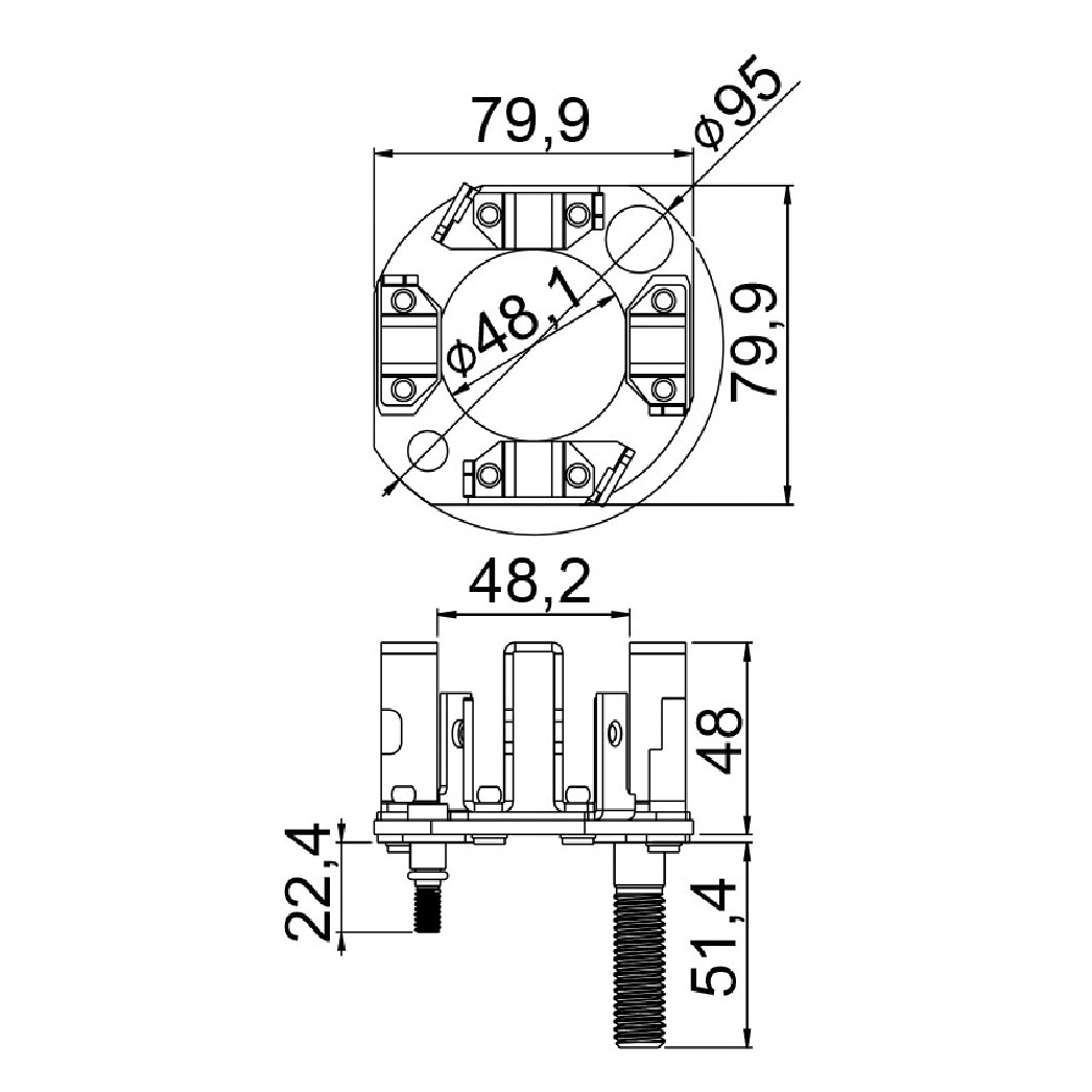 Porta Escovas para Motor de Partida com 4 Escovas - Unifap - 1.371/4
