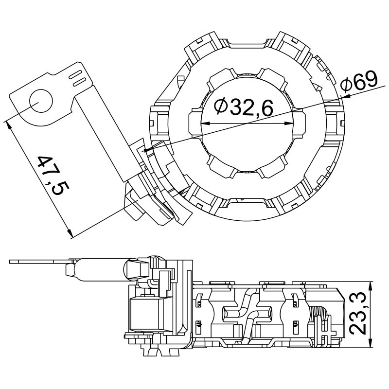Porta Escovas para Motor de Partida com 6 Escovas - Unifap - 1.372/6