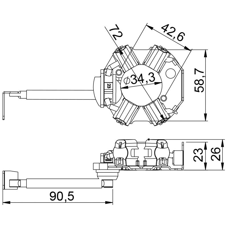 Porta Escovas para Motor de Partida com 4 Escovas para Audi Q7 - Unifap - 1.380/4
