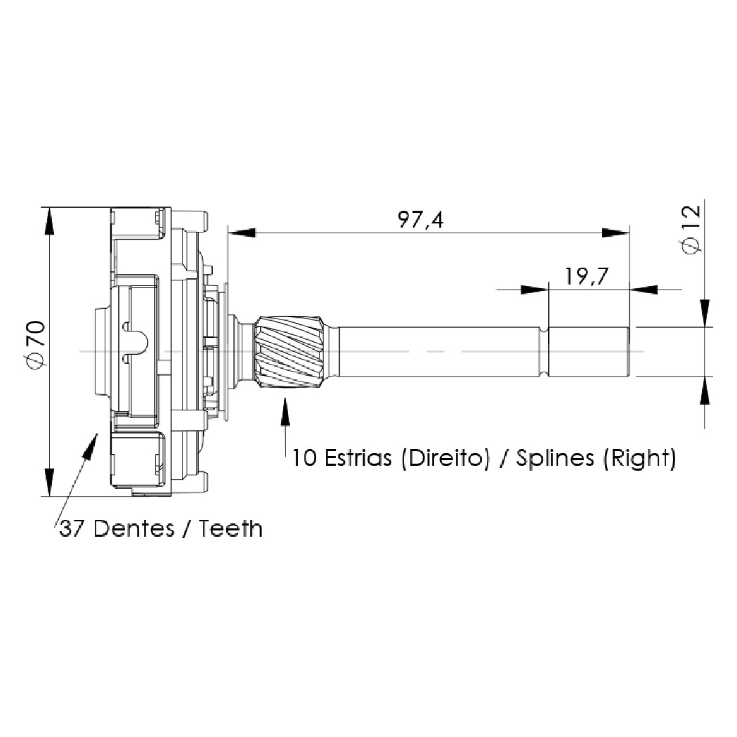 Planetária para Motor de Partida para Volkswagen Kombi e Saveiro - Unifap - 11.039