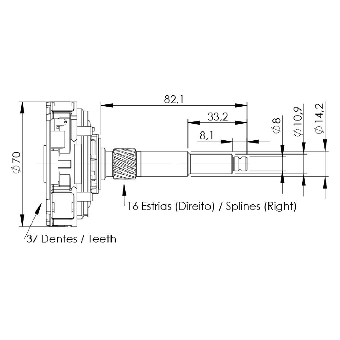Planetária para Motor de Partida para Volkswagen Polo - Unifap - 11.108